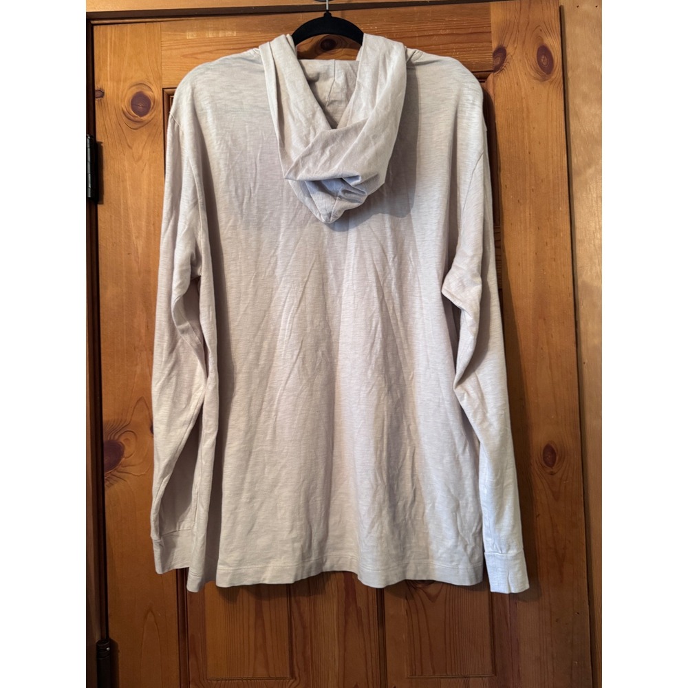 Theory Layer Hoodie XL Oatmeal Slub Cotton Pullover Minimalist Haritage Comfort - Picture 2 of 7